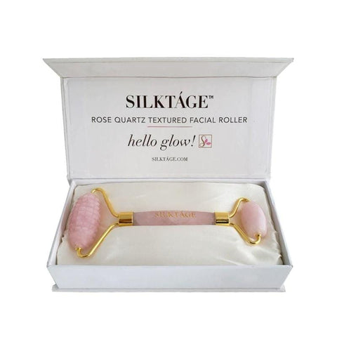 Silktage Rose Quartz Textured Facial Roller