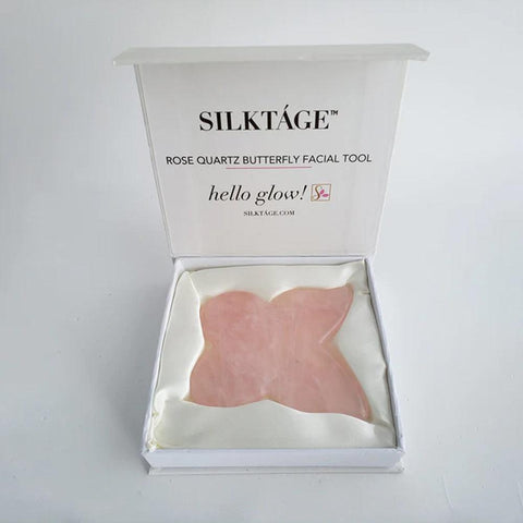 ROSE QUARTZ BUTTERFLY GUA SHA - SILKTAGE