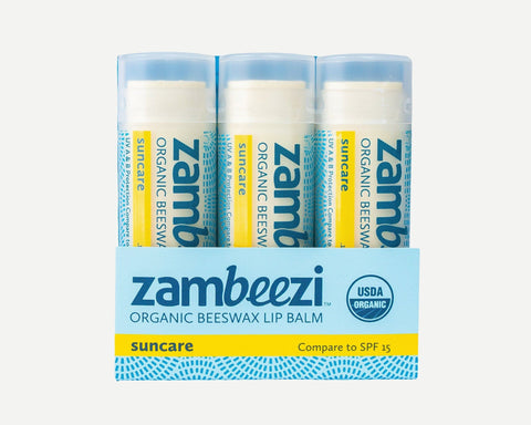 Organic Beeswax Suncare Lip Balm - Pack of 3