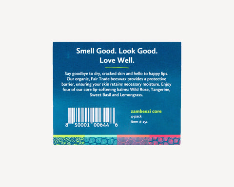 Organic Core 4-pack Lib Balm with Beeswax
