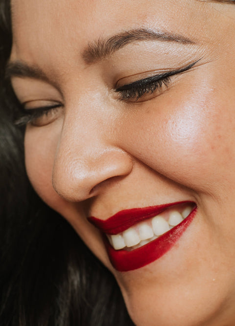 vegan cruelty free lipstick lip crayon +caption_Jillian is wearing Revere #shade_Revere_|_Deep_Cool_Burgundy