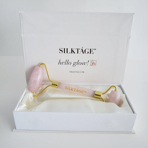 ROSE QUARTZ FACIAL ROLLER - SILKTAGE