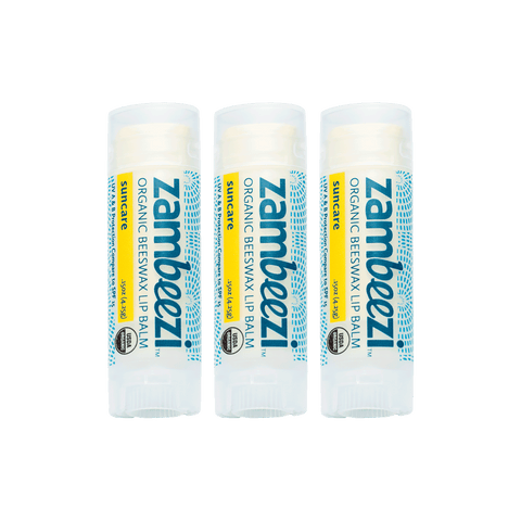 Organic Beeswax Suncare Lip Balm - Pack of 3