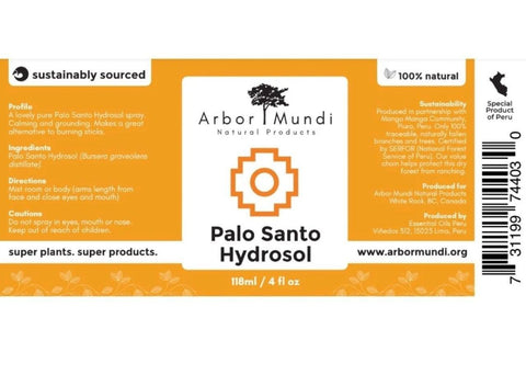 Arbor Mundi Palo Santo Hydrosol Smudge Spray